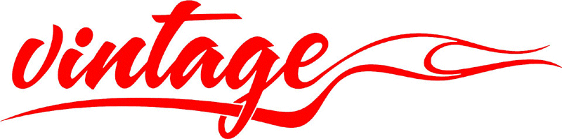 Vintage with Flames verbage Graphic Flame Decal