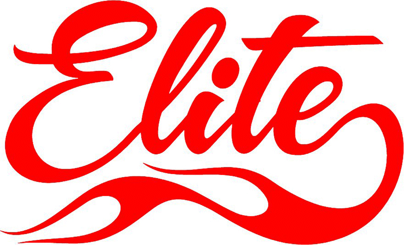 Elite with Flames verbage Graphic Flame Decal