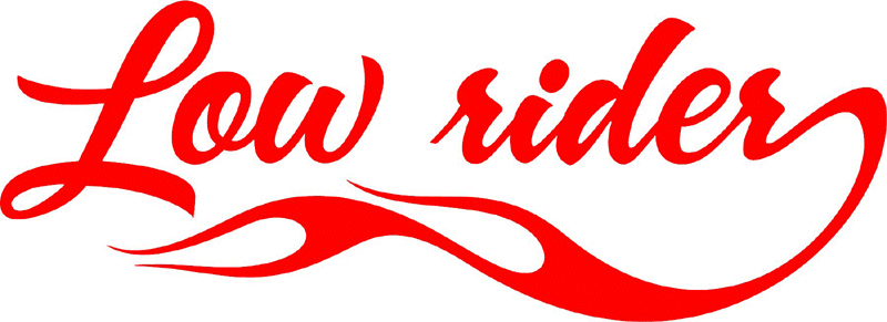 Low rider with Flames verbage Graphic Flame Decal