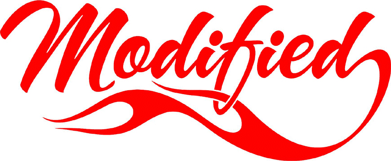 Modified with Flames verbage Graphic Flame Decal