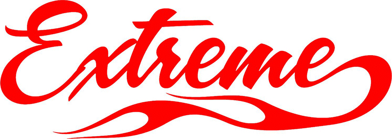 Extreme in Flames verbage Graphic Flame Decal
