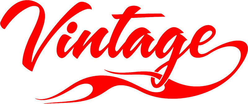 Vintage in Flames verbage Graphic Flame Decal