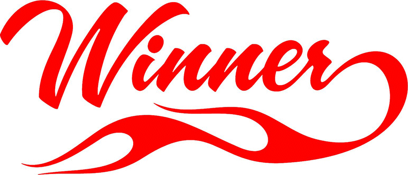 Winner in Flames verbage Graphic Flame Decal