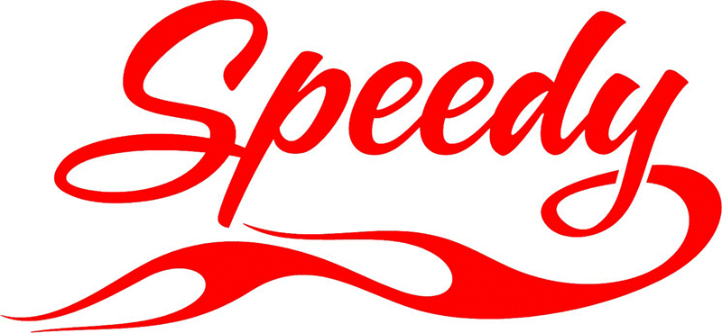 Speedy in Flames verbage Graphic Flame Decal