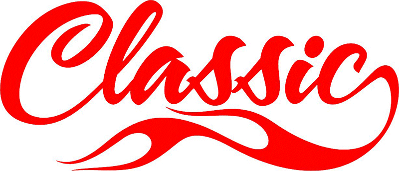 Classic in Flames verbage Graphic Flame Decal