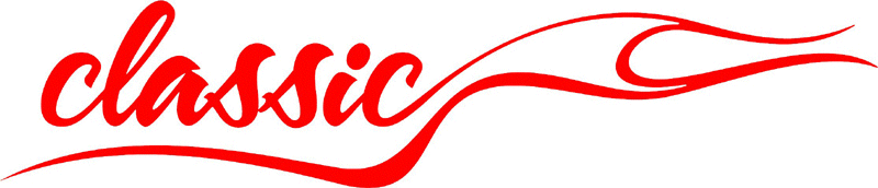 classic in Flames verbage Graphic Flame Decal