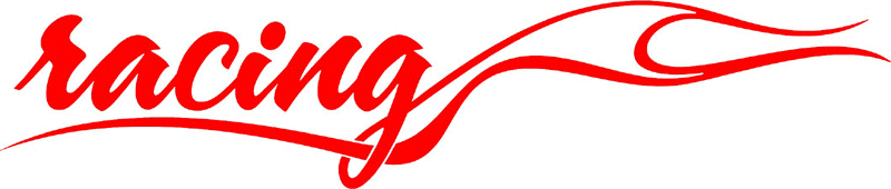 racing in Flames verbage Graphic Flame Decal