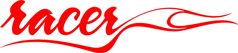 racer in Flames verbage Graphic Flame Decal