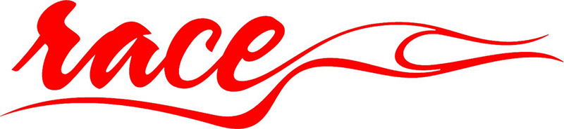 race in Flames verbage Graphic Flame Decal