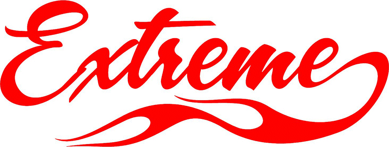 Extreme in Flames verbage Graphic Flame Decal