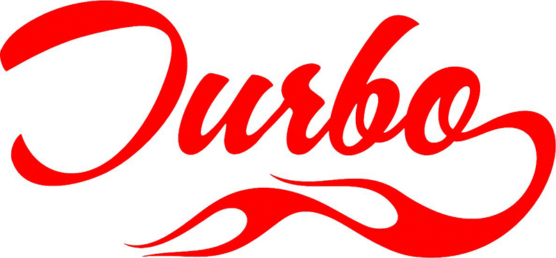 Turbo in Flames verbage Graphic Flame Decal