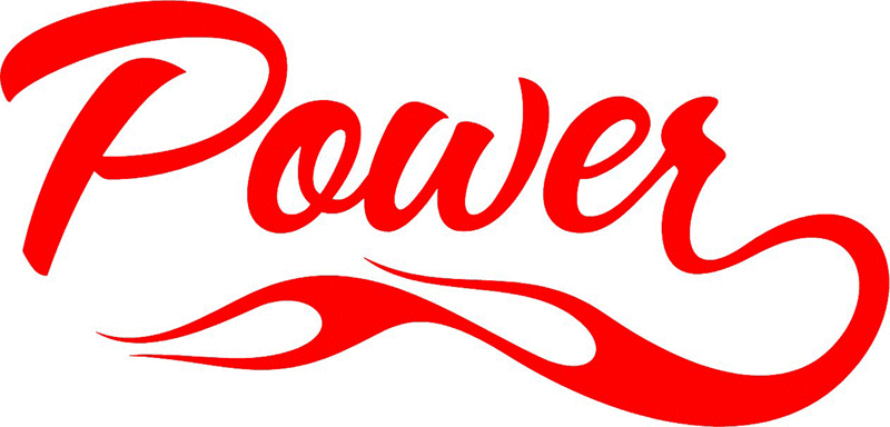Power in Flames verbage Graphic Flame Decal