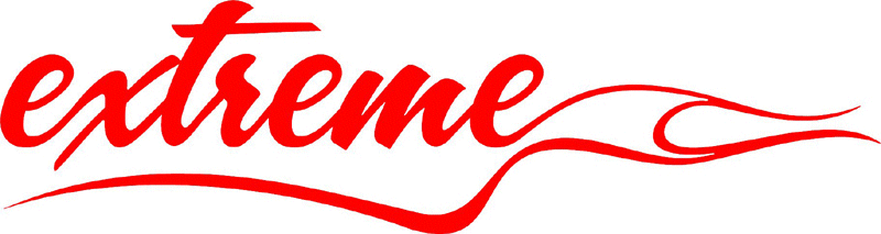 extreme in Flames verbage Graphic Flame Decal