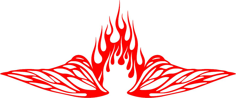 WING_02 Flames with Wings Graphic Flame Decal