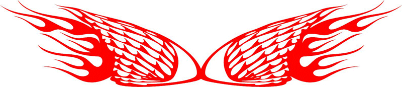 WING_11 Flames with Wings Graphic Flame Decal