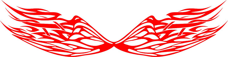 WING_13 Flames with Wings Graphic Flame Decal