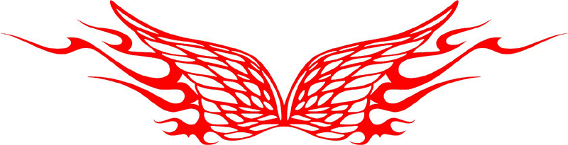WING_14 Flames with Wings Graphic Flame Decal