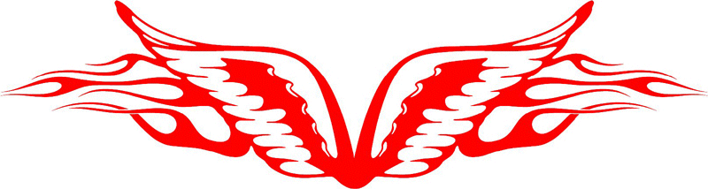 WING_19 Flames with Wings Graphic Flame Decal