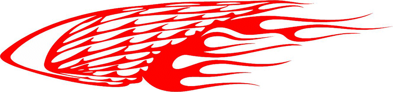 WING_21 Flames with Wings Graphic Flame Decal