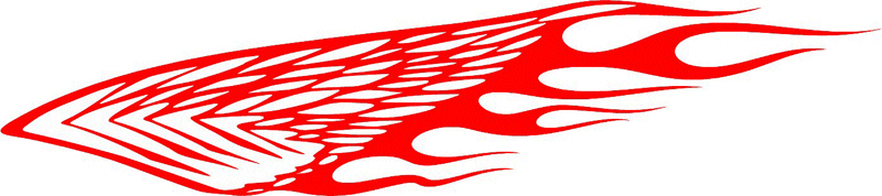 WING_23 Flames with Wings Graphic Flame Decal