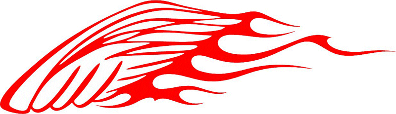 WING_24 Flames with Wings Graphic Flame Decal