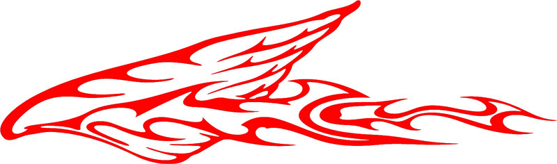 WING_26 Flames with Wings Graphic Flame Decal