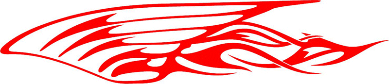 WING_28 Flames with Wings Graphic Flame Decal