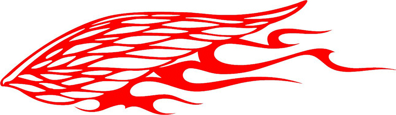 WING_31 Flames with Wings Graphic Flame Decal
