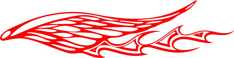 WING_32 Flames with Wings Graphic Flame Decal