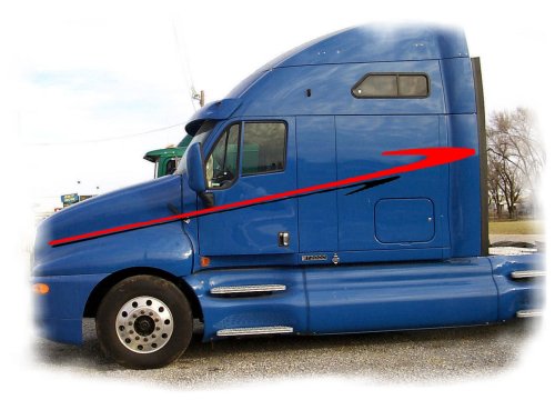 Semi Graphic Side Stripes Decals