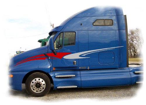 Semi Graphic Side Stripes Decals