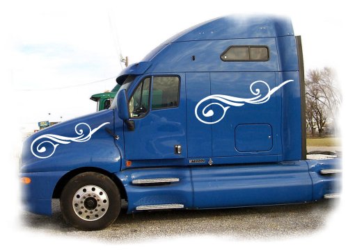 Semi Graphic Side Stripes Decals