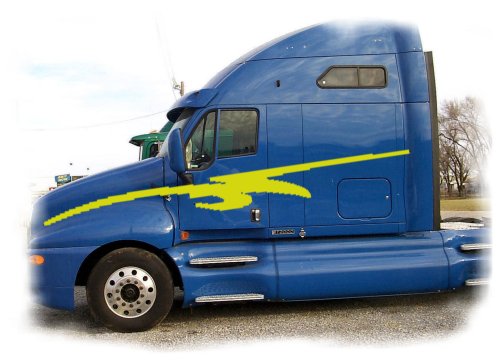 Semi Graphic Side Stripes Decals