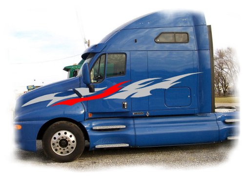 Semi Graphic Side Stripes Decals