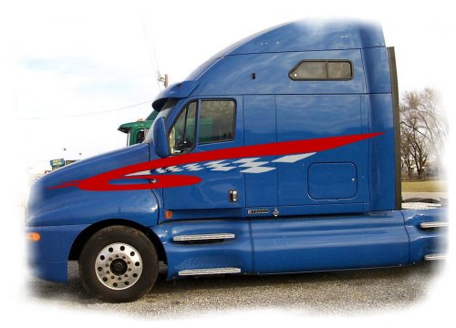 Semi Graphic Side Stripes Decals