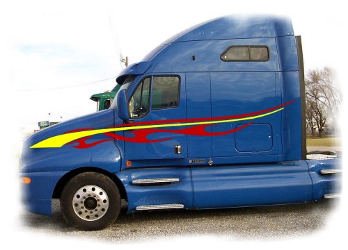 Semi Graphic Side Stripes Decals