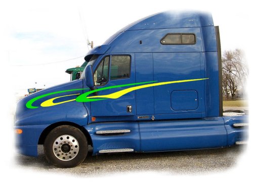 Semi Graphic Side Stripes Decals