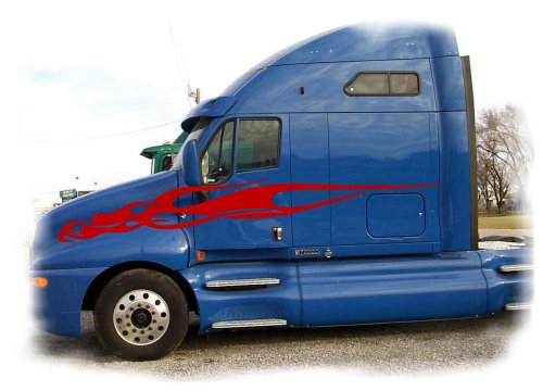 Semi Graphic Side Stripes Decals