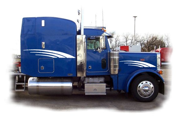 Semi Graphic Side Stripes Decals