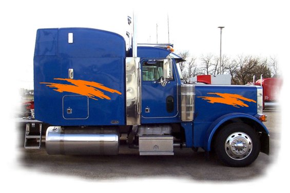 Semi Graphic Side Stripes Decals