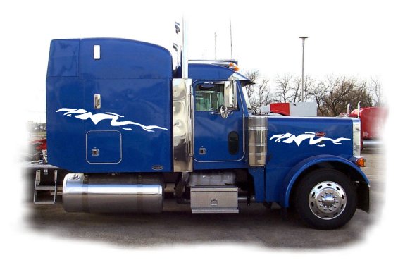 Semi Graphic Side Stripes Decals