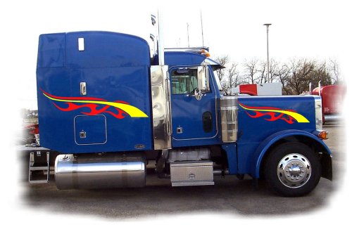 Semi Graphic Side Stripes Decals