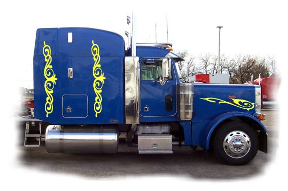 Semi Graphic Side Stripes Decals